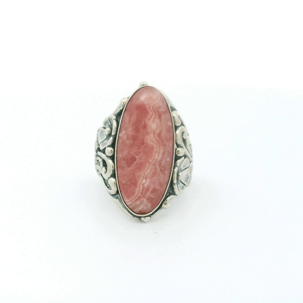 Carolyn Pollack Sterling Rhodochrosite Stone Ring - Size 6